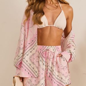 Coastal Escape Paisley Drawstring Shorts