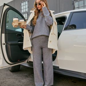 Reysa Ribbed Knit High Rise Pant