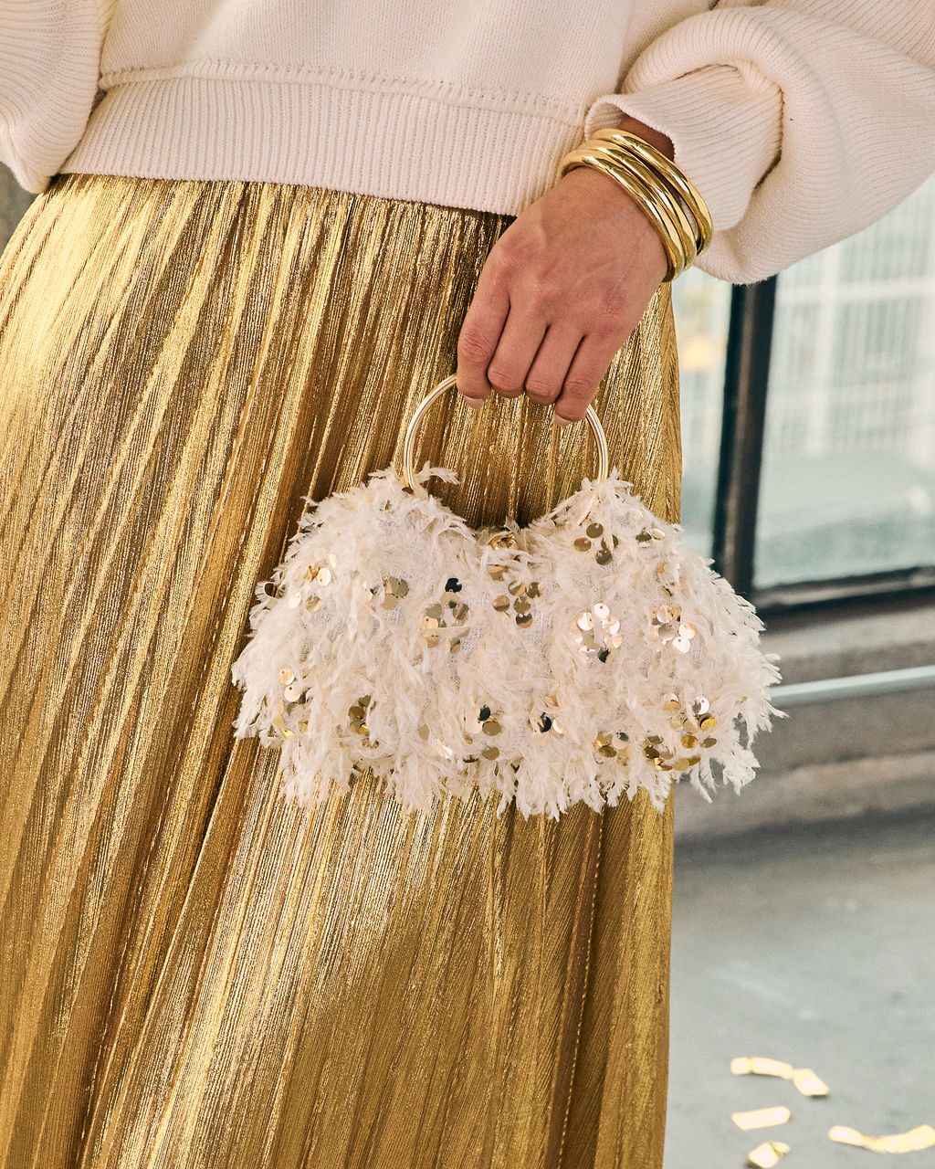 Holiday Glimmer Sequin Top Handle Bag - Image 7
