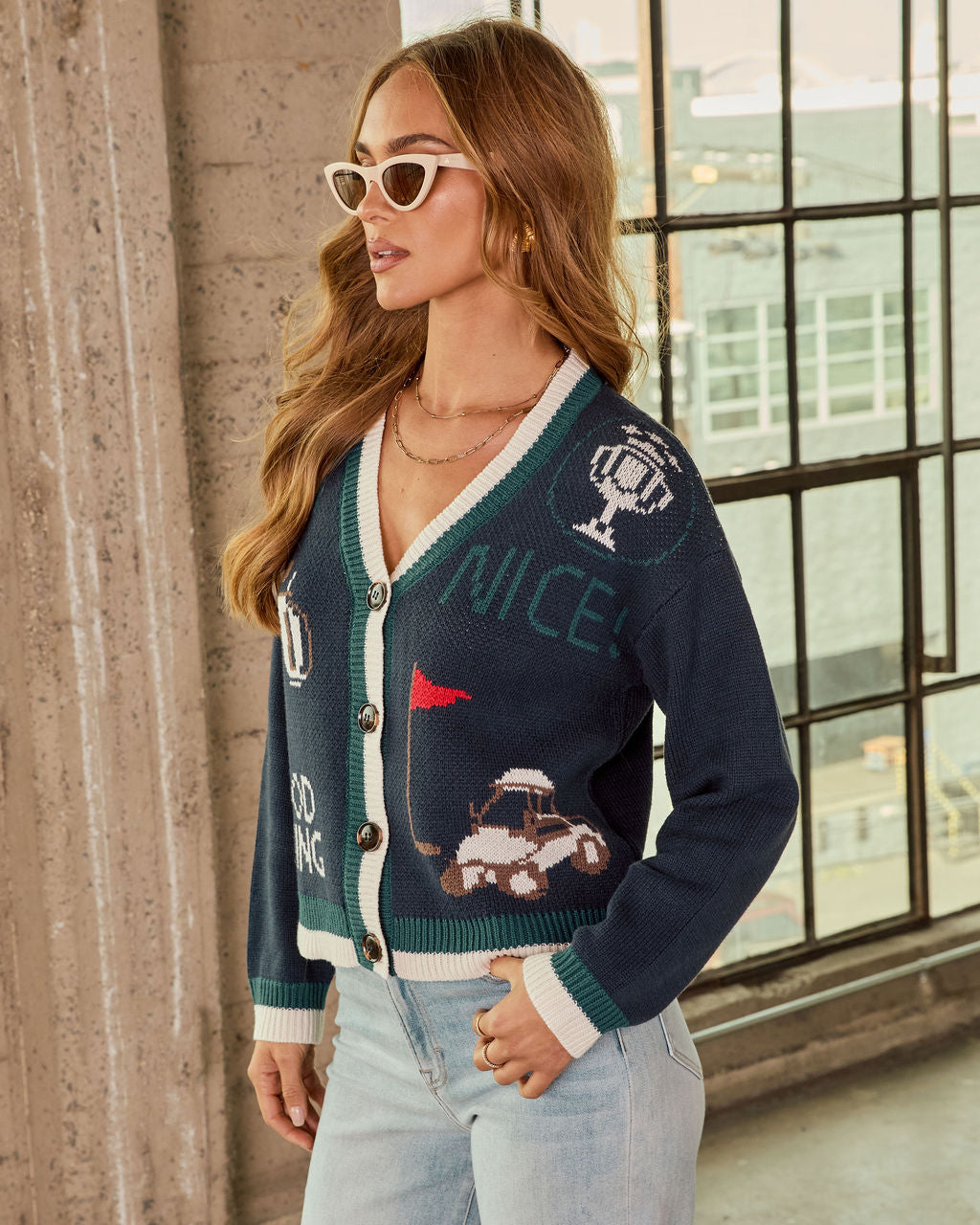 Good Swing Graphic Knit Cardigan - Image 3
