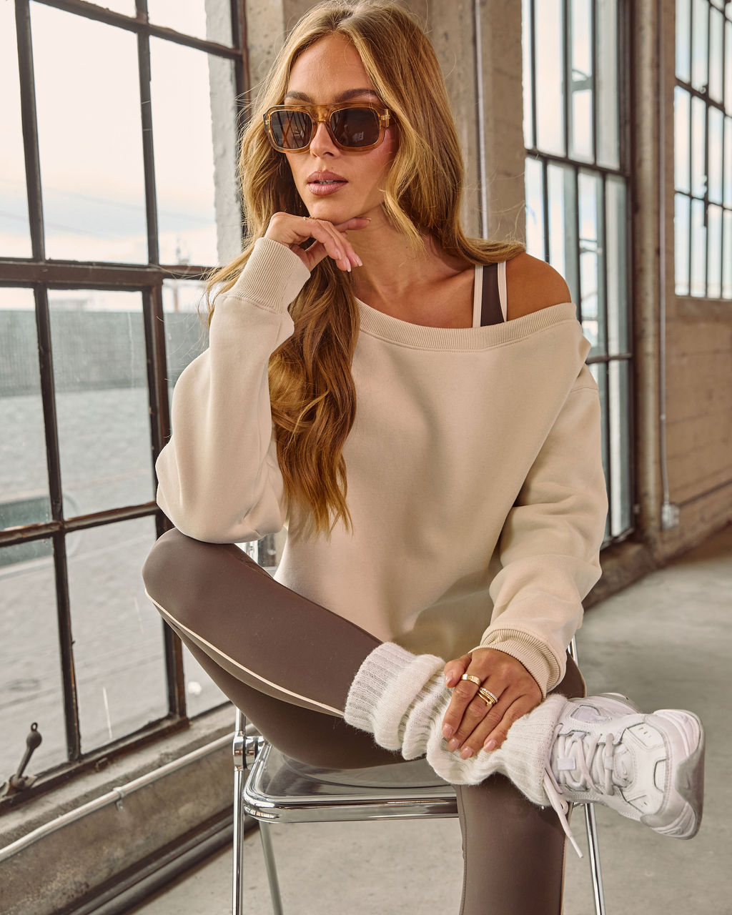 Empower Luxe Off The Shoulder Sweatshirt - Image 12