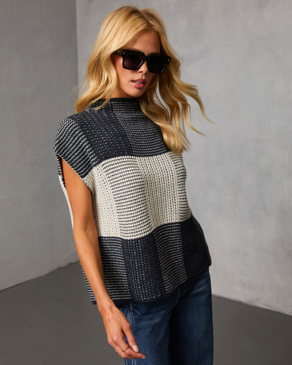 Eliska Contrast Knit Crochet Top - Image 3