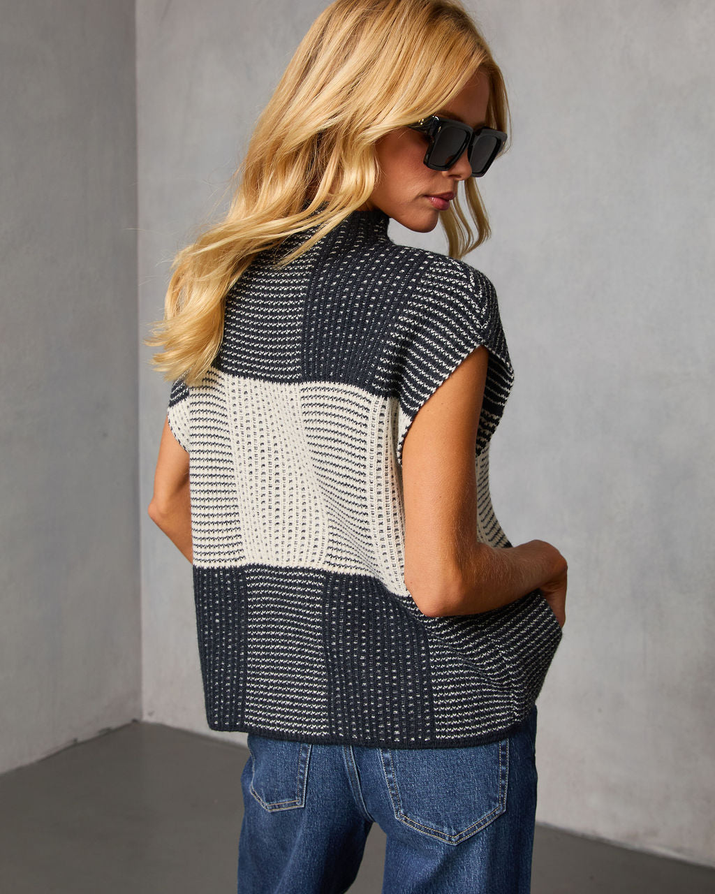Eliska Contrast Knit Crochet Top - Image 4