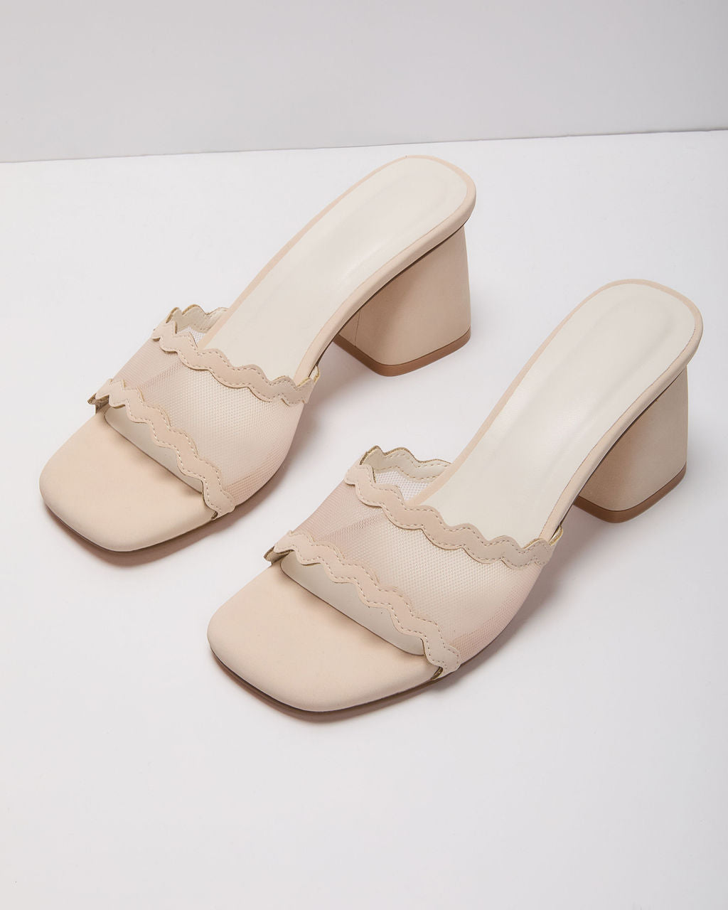 Celia Scallop Mesh Mules - Image 2
