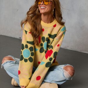 Norine Abstract Printed Sweater