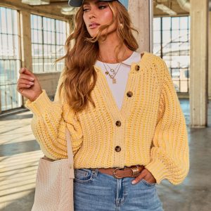 Elenie Chunky Ribbed Knit Cardigan