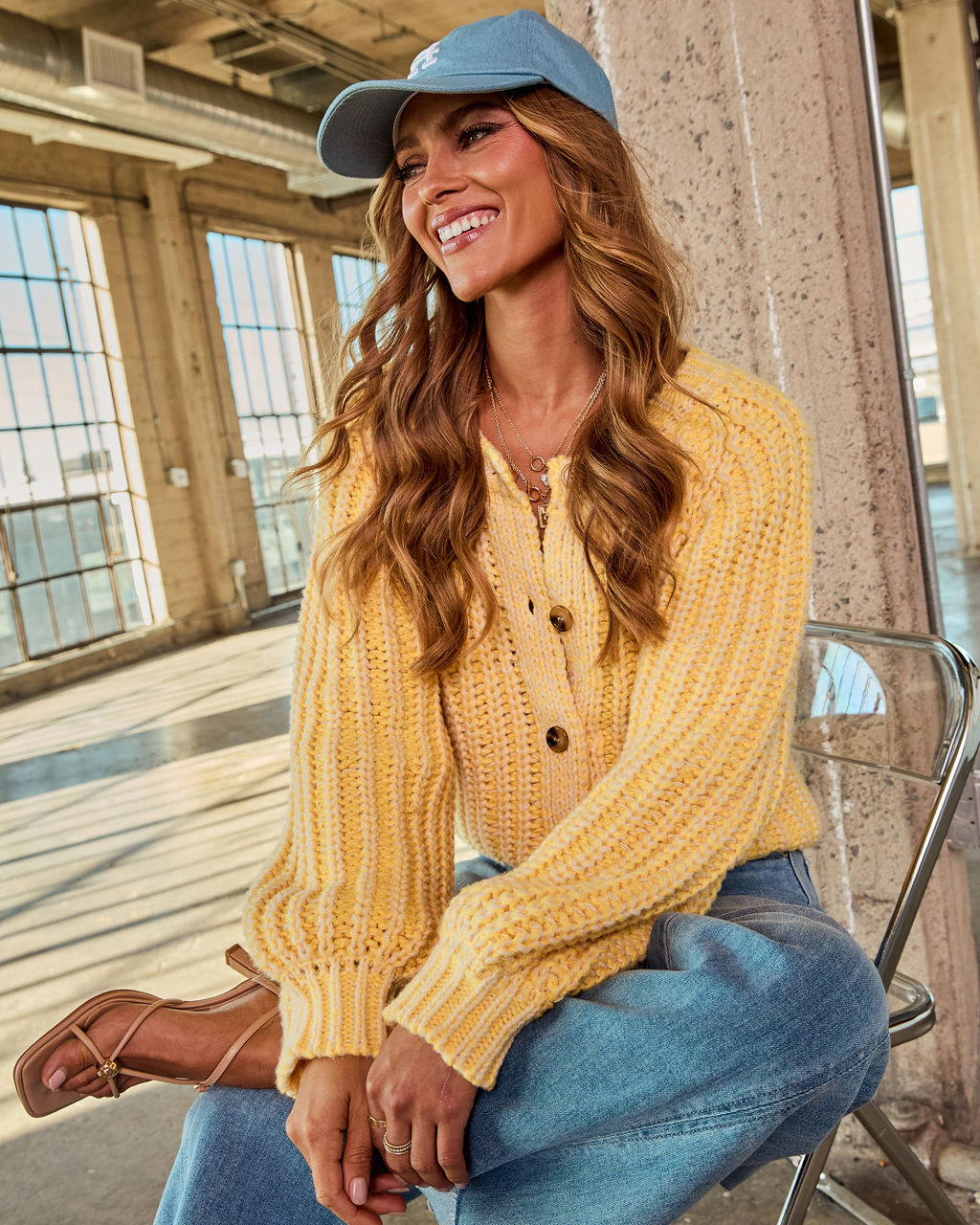 Elenie Chunky Ribbed Knit Cardigan - Image 3