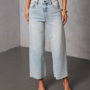 San Gabriel Super Stretch High Rise Cropped Wide Leg Jeans