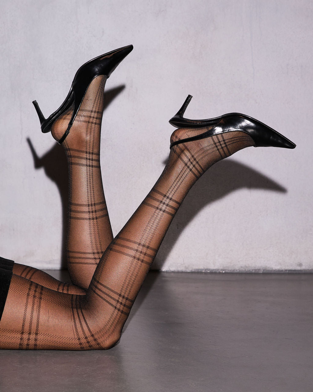 Haute Cocoa Sheer Plaid Tights - Image 3