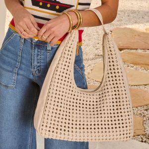Zarae Woven Vegan Leather Tote Bag