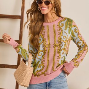 Velera Abstract Novelty Print Sweater