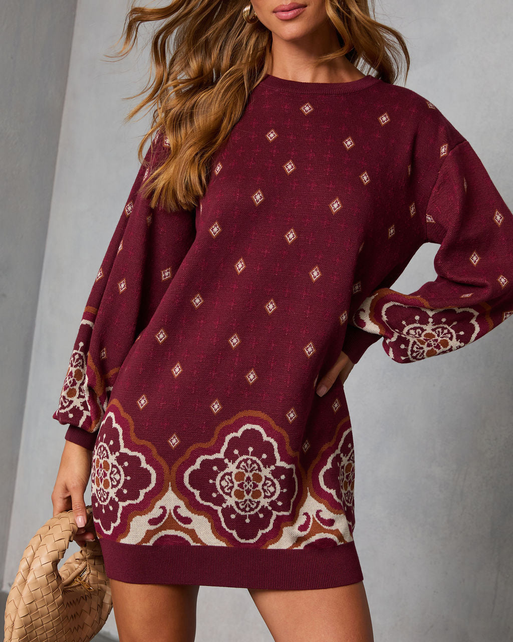 Rusted Rue Abstract Mini Sweater Dress - Image 5