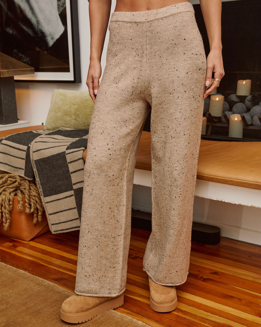 Frosted Wonder Knit Wide Leg Pants - Image 3
