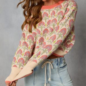 Zaylie Printed Knit Sweater