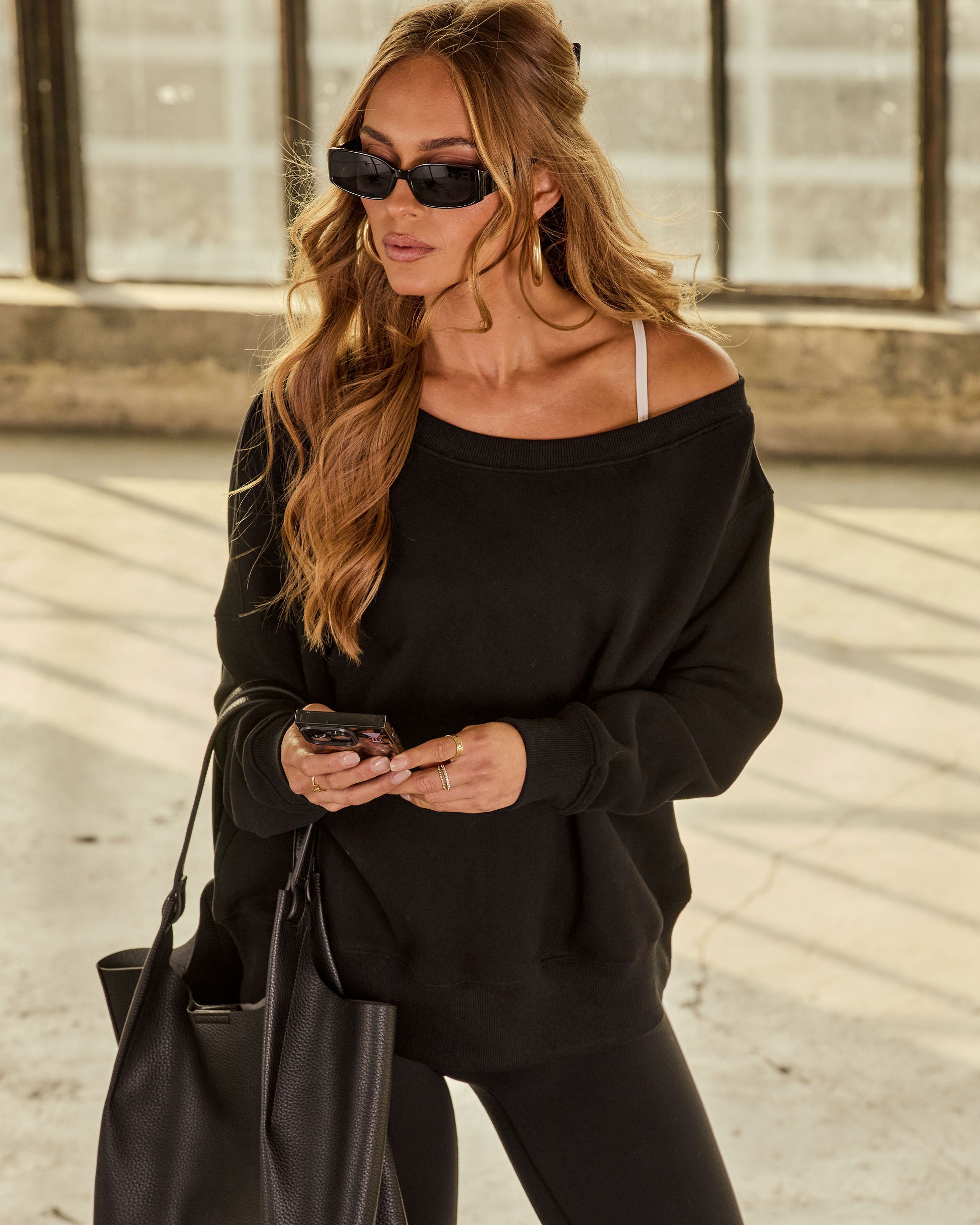 Empower Luxe Off The Shoulder Sweatshirt