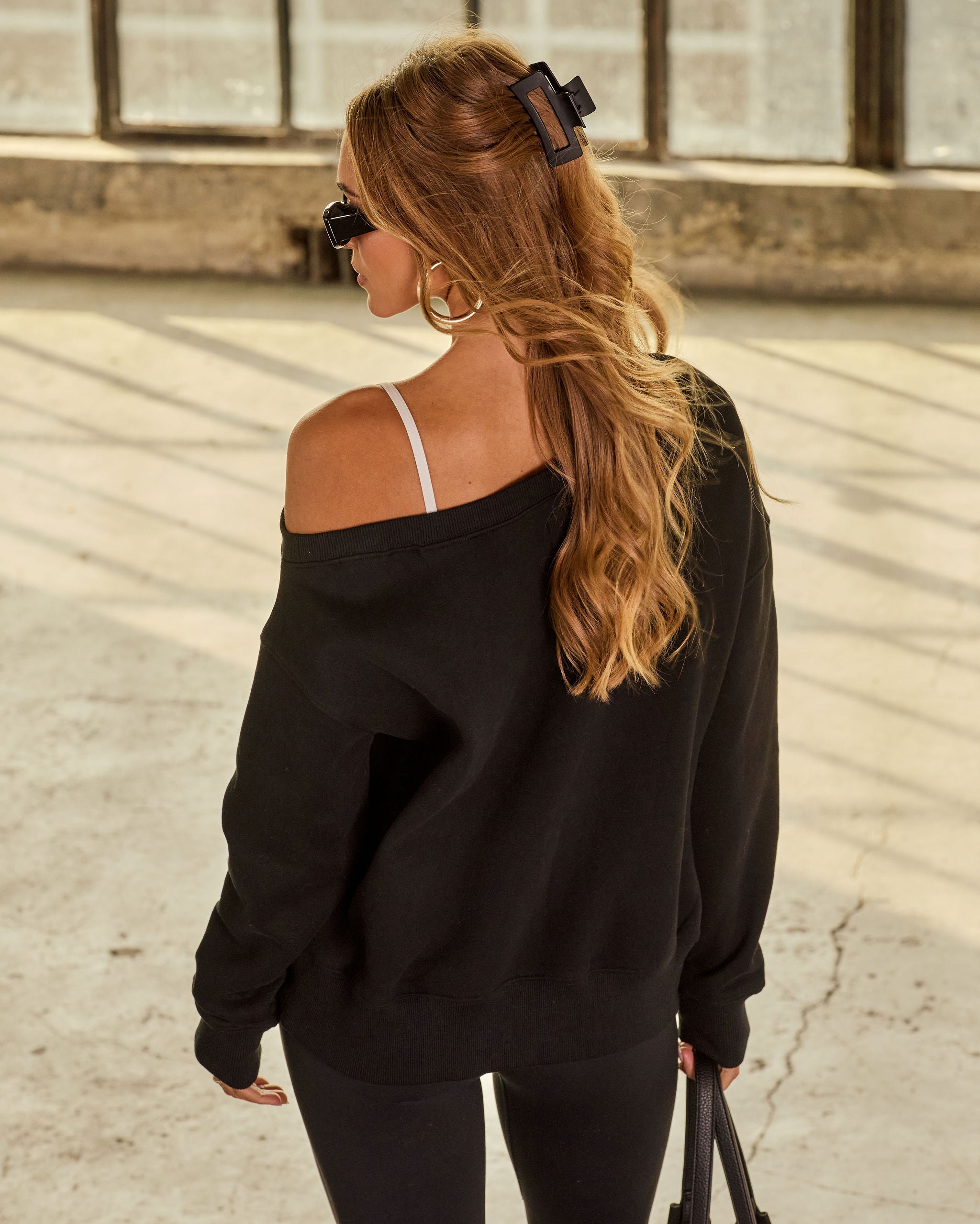 Empower Luxe Off The Shoulder Sweatshirt - Image 4