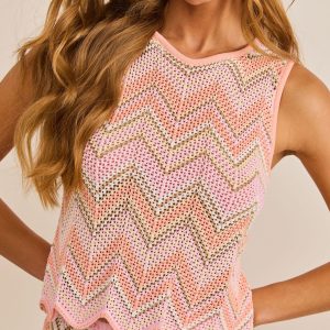 Easy Resort Abstract Open Knit Top