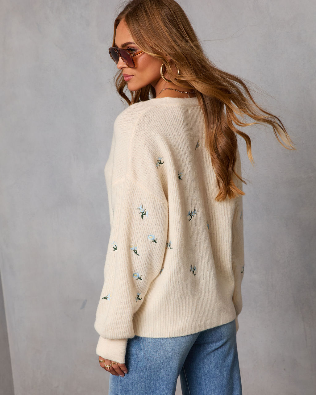 Garden Joy Knit Embroidered Sweater - Image 4