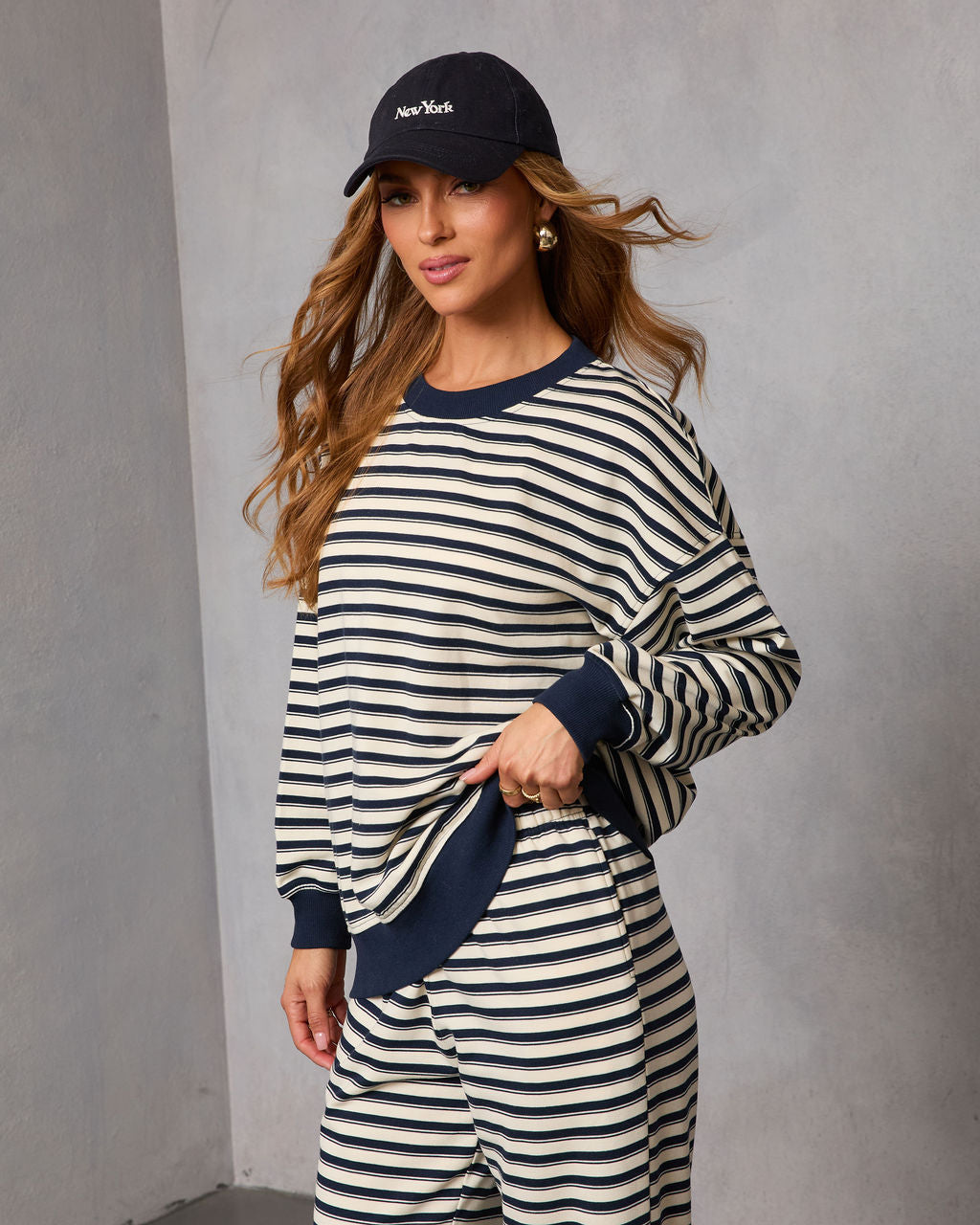 Snowtale Striped Contrast Trim Top - Image 3