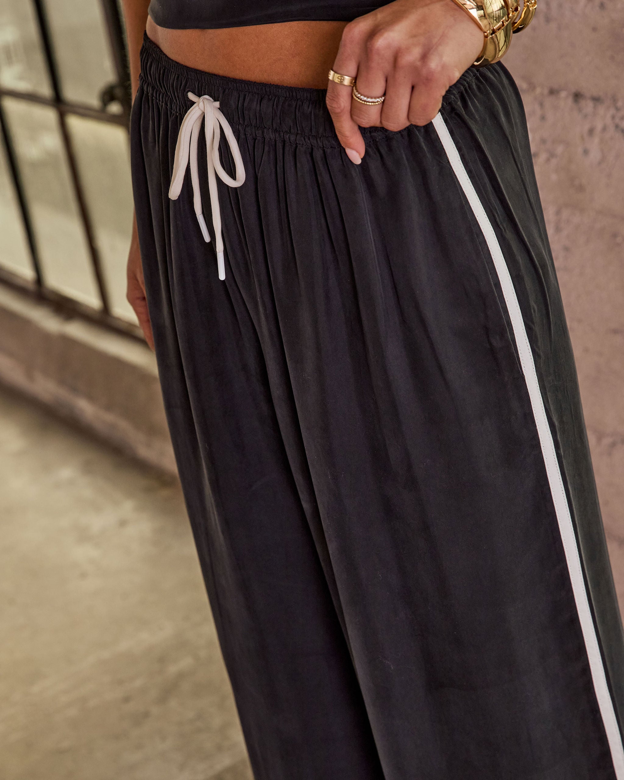 Move It Babe Cupro Drawstring Waist Wide Leg Pants - Image 6