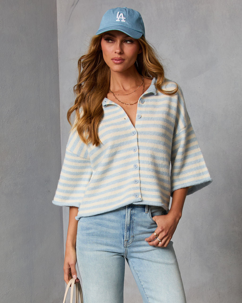 Polished Lines Striped Knit Cardigan - Image 5