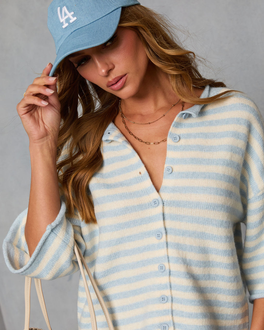 Polished Lines Striped Knit Cardigan - Image 6