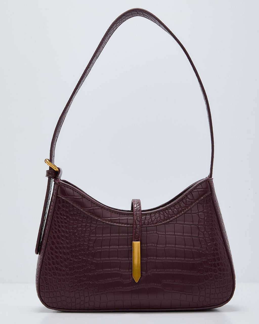 Verah Vegan Leather Croc Embossed Shoulder Bag - Image 3