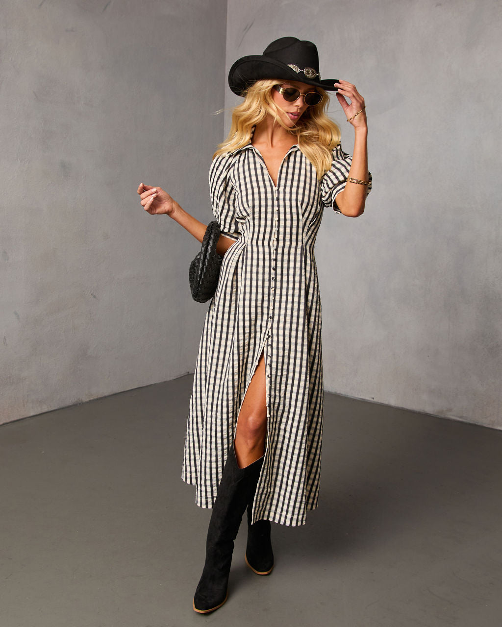Arleen Gingham Midi Shirt Dress - Image 5