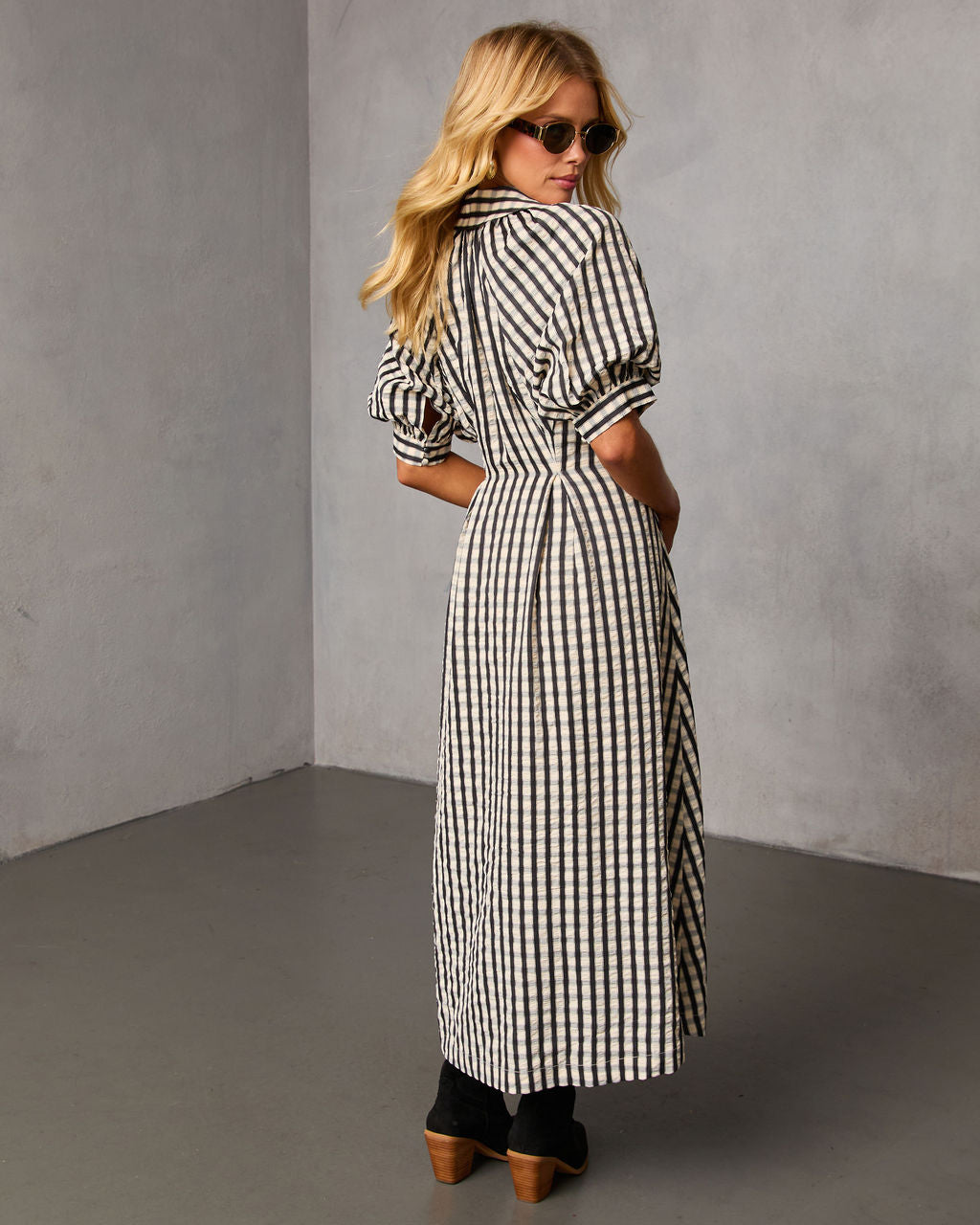 Arleen Gingham Midi Shirt Dress - Image 4