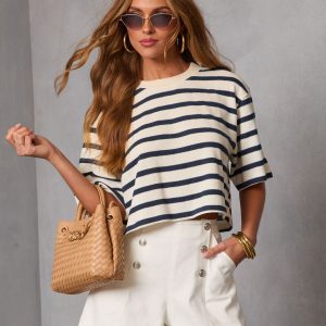 At Dockside Striped Short Sleeve Top