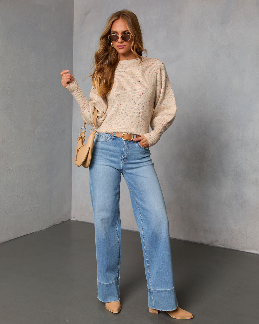 Emmie Crewneck Speckled Sweater - Image 6