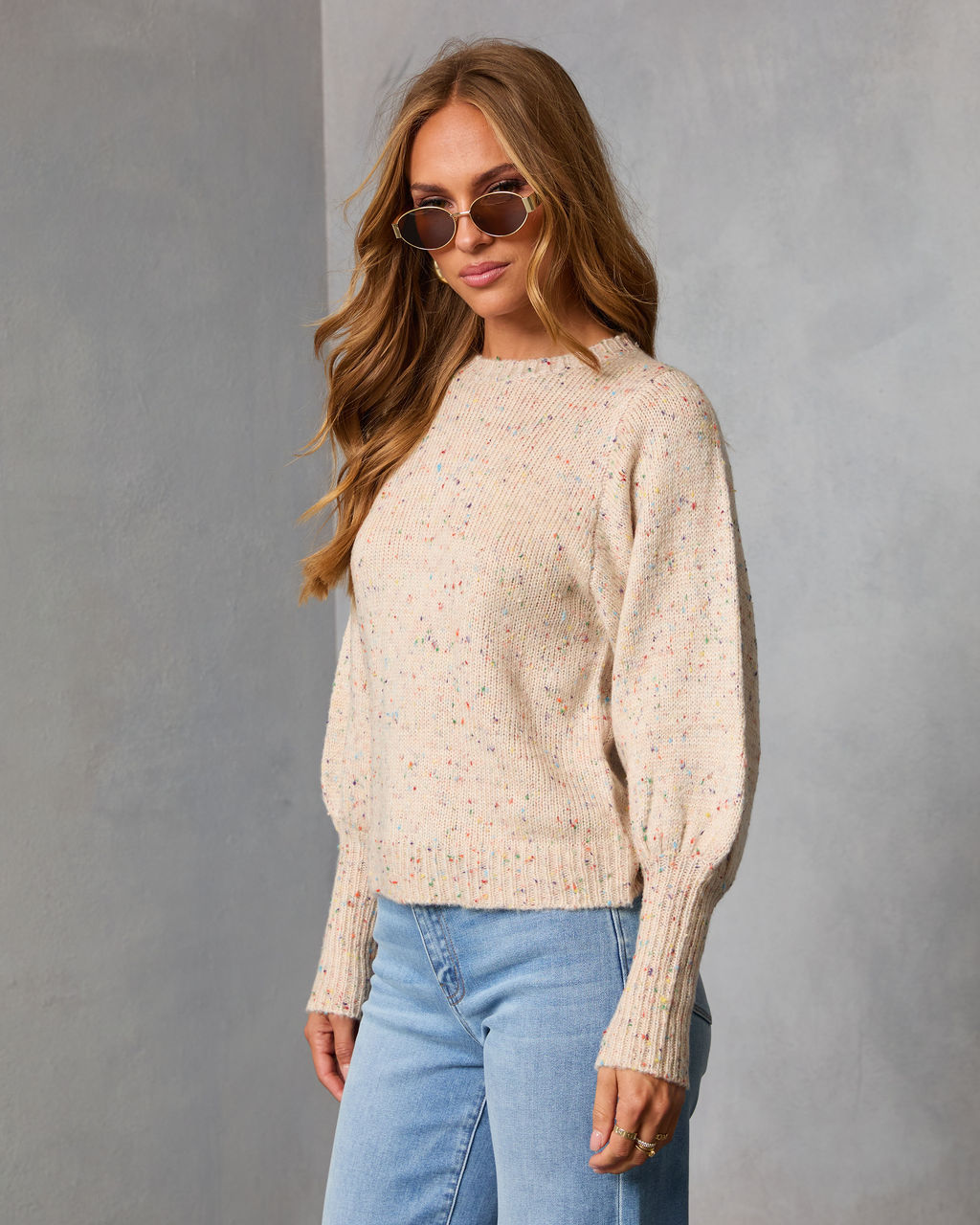 Emmie Crewneck Speckled Sweater - Image 3