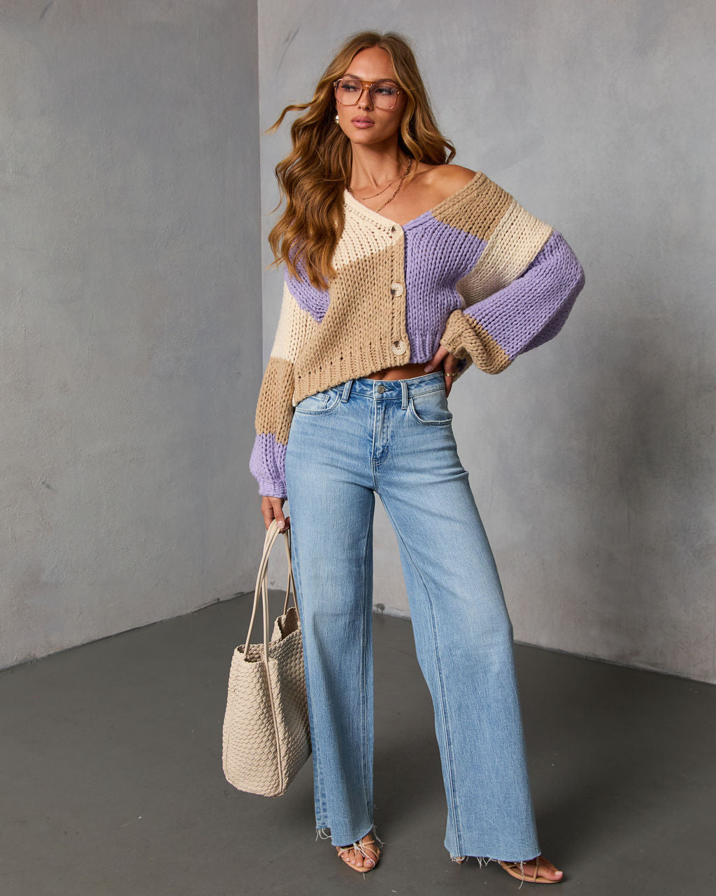 Calm Hour Chunky Color Block Cardigan - Image 2