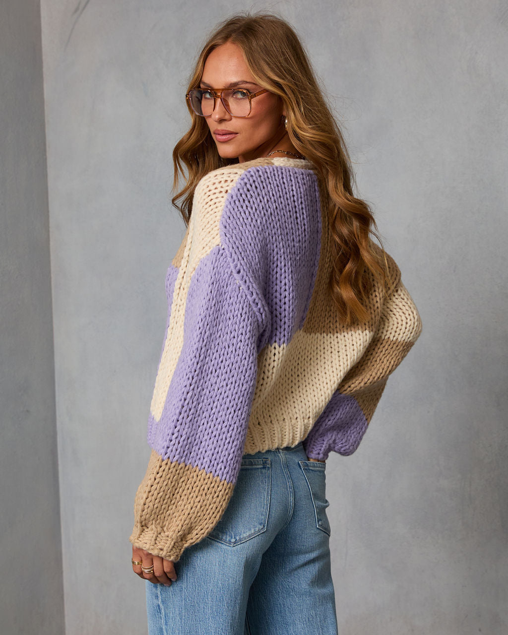 Calm Hour Chunky Color Block Cardigan - Image 4