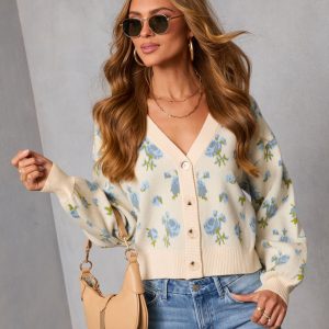Jhenie Print Knit Cardigan
