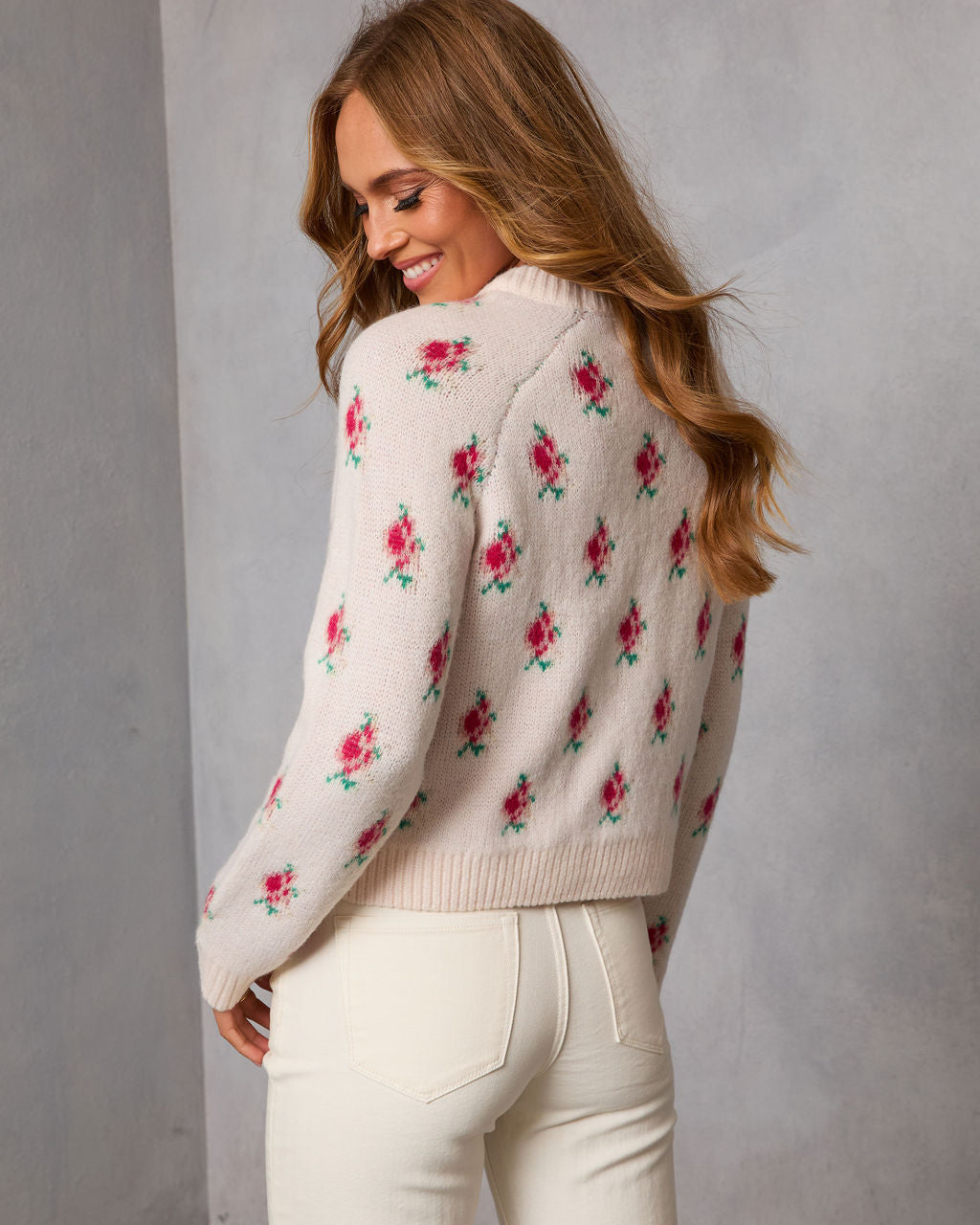 Frosted Promise Knit Abstract Sweater - Image 4
