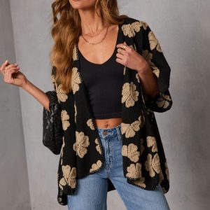 Saldana Printed Oversized Cardigan