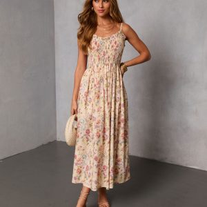 Fresh Fem Printed Sweetheart Maxi Dress