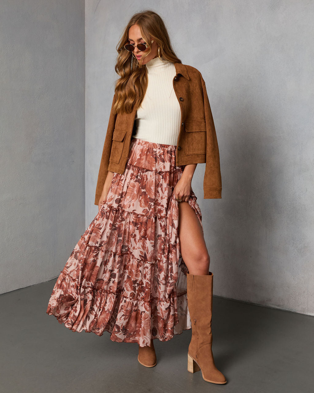 Gypsy Petal Printed Tiered Maxi Skirt - Image 5