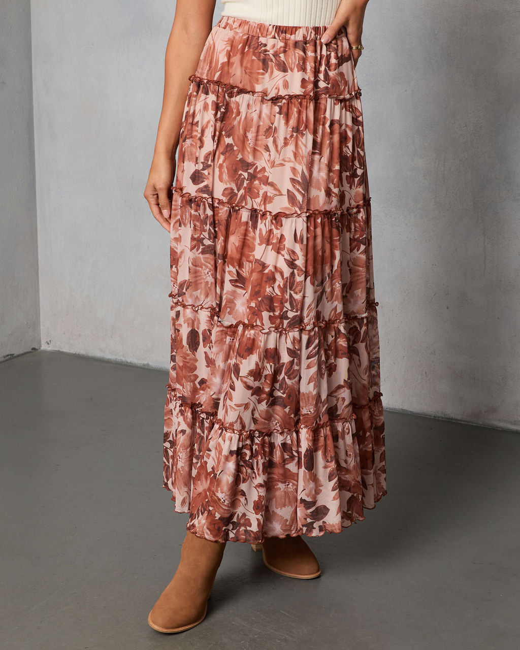 Gypsy Petal Printed Tiered Maxi Skirt - Image 2