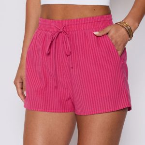 Mara Striped Cotton Pocketed Shorts