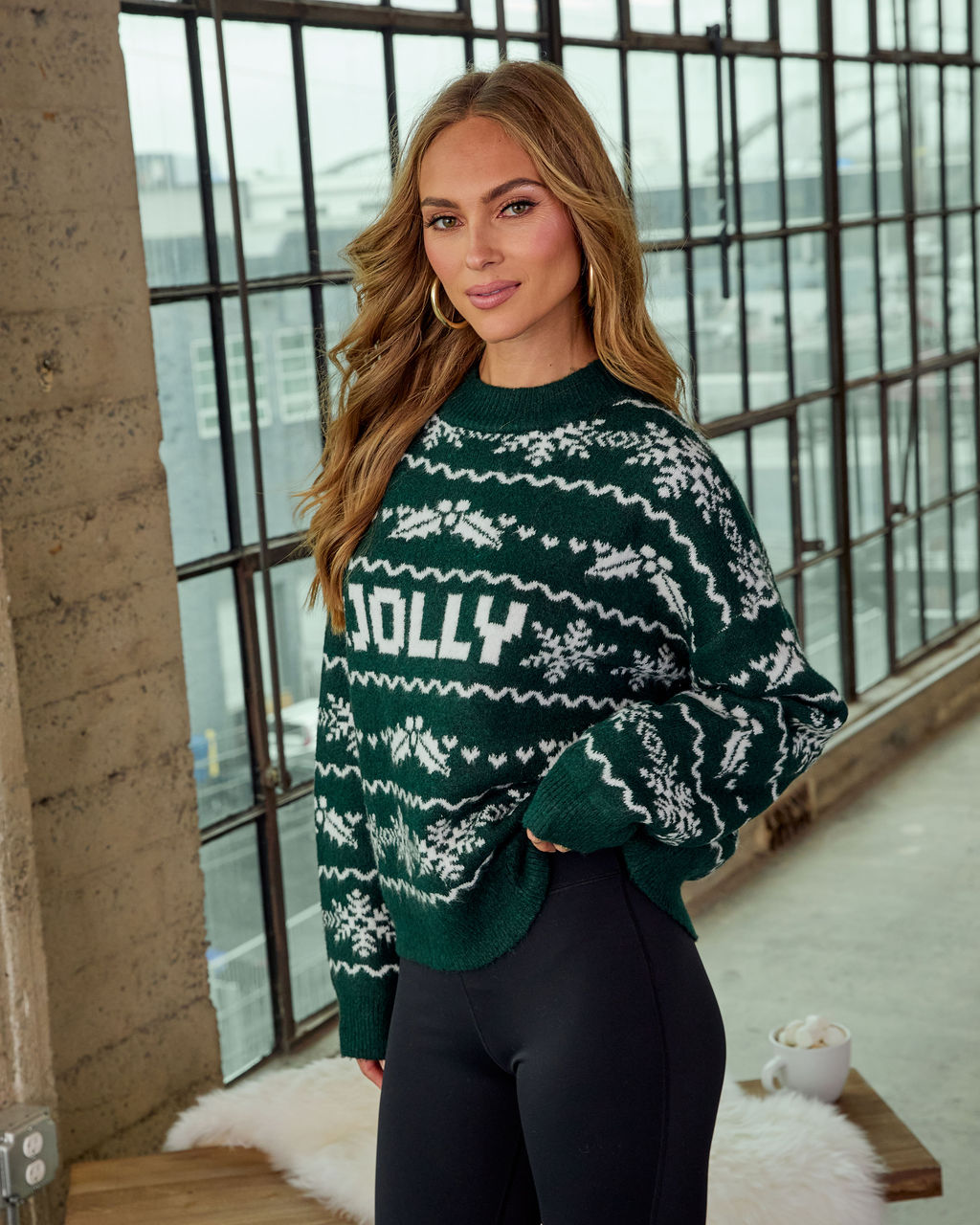 Jolly Glow Graphic Fair Isle Mock Neck Sweater - Image 3