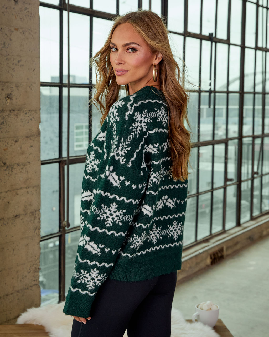 Jolly Glow Graphic Fair Isle Mock Neck Sweater - Image 4