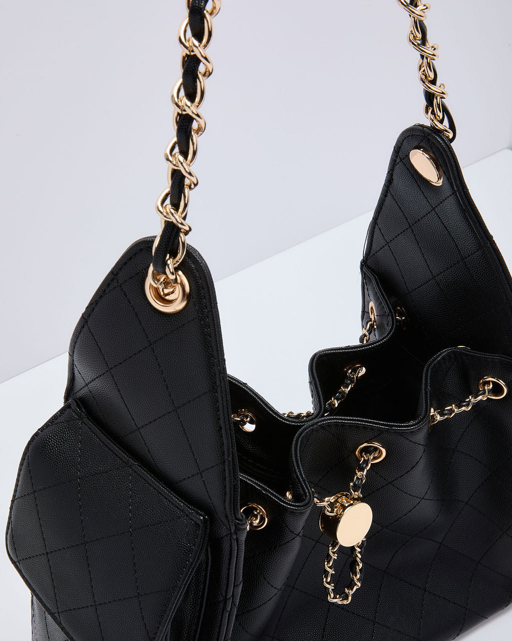 Borgia Quilted Crossbody Bucket Bag - Image 6