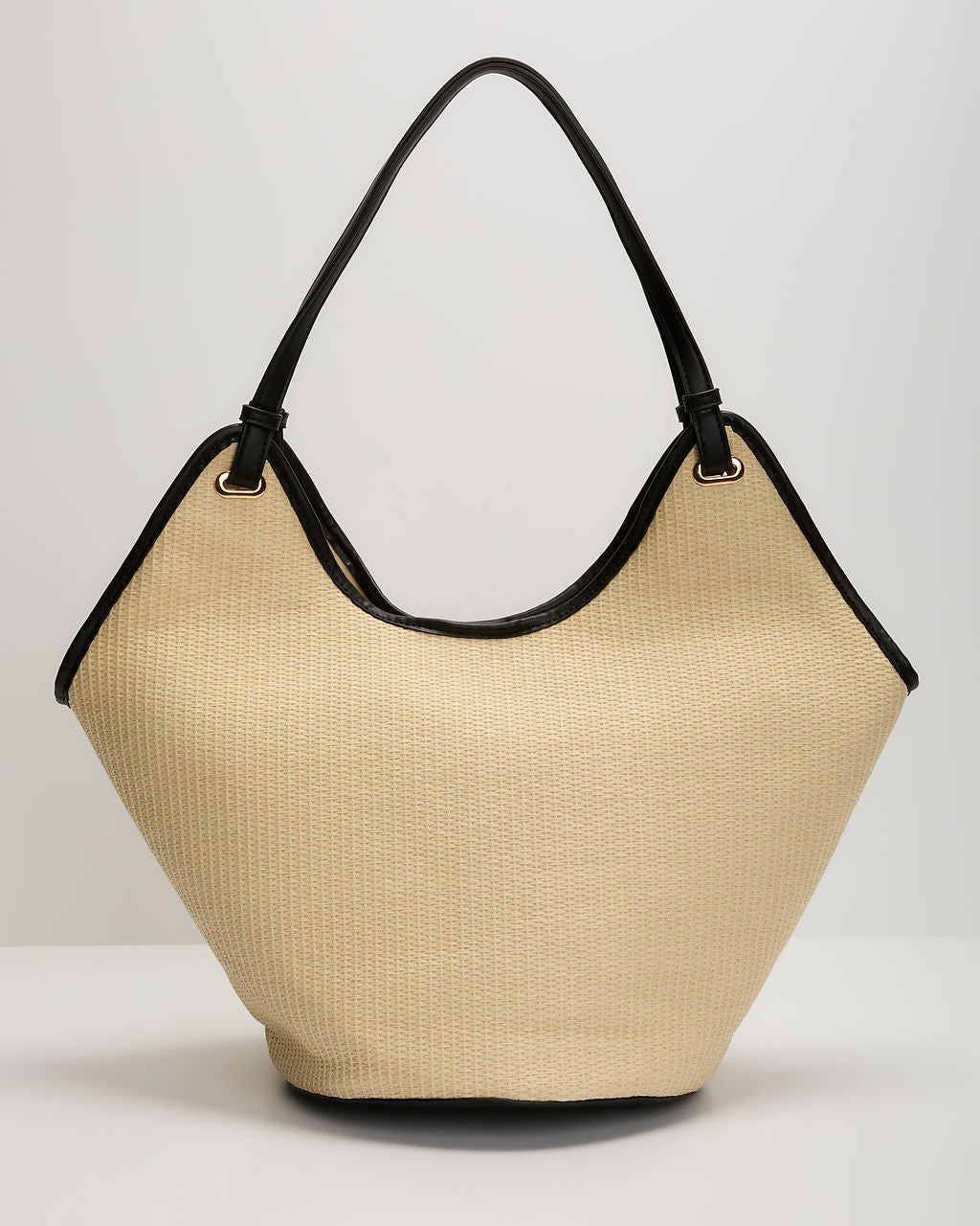 Edien Contrast Trim Straw Tote Bag - Image 2