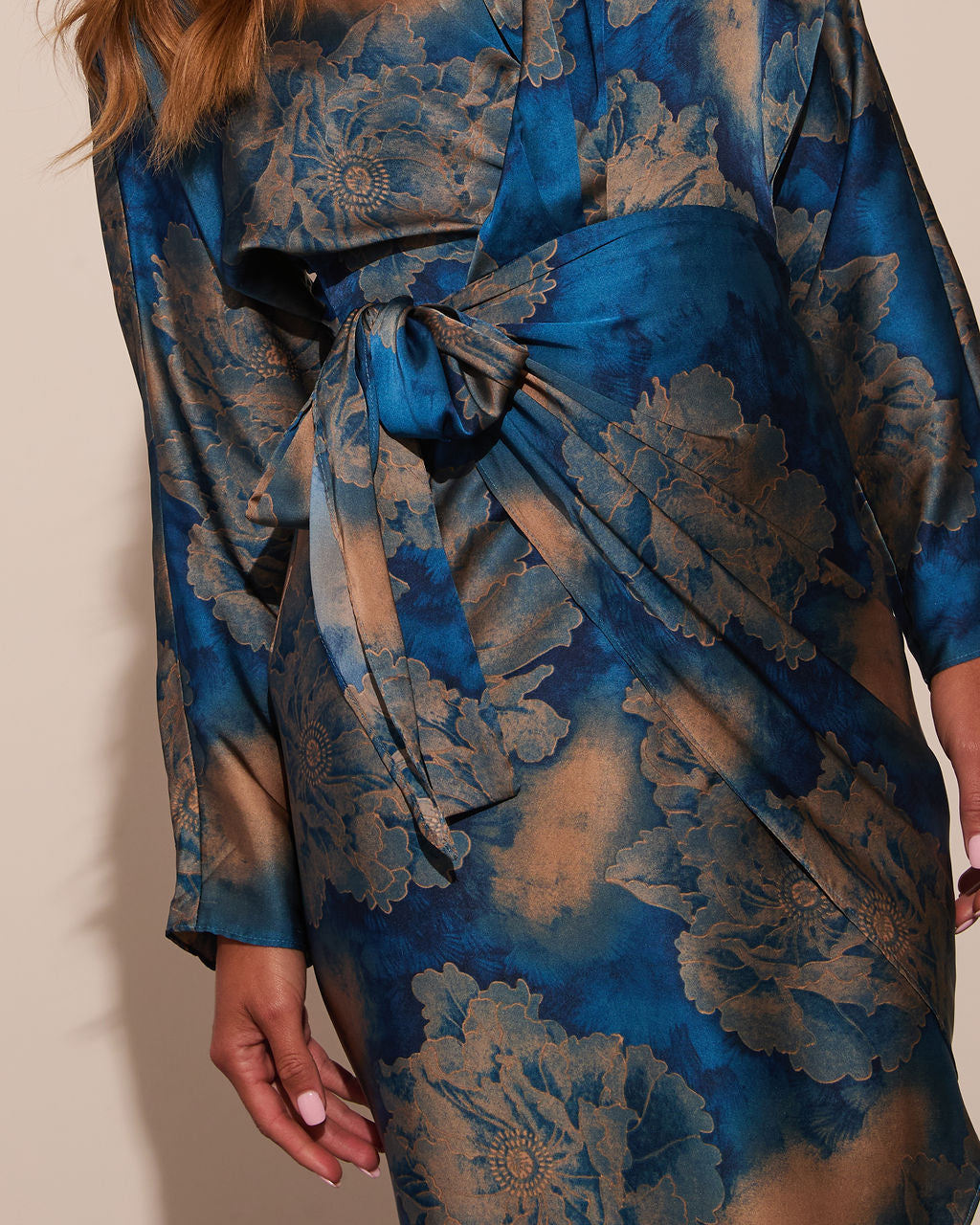 Kadence Wrap Satin Midi Dress - Image 8