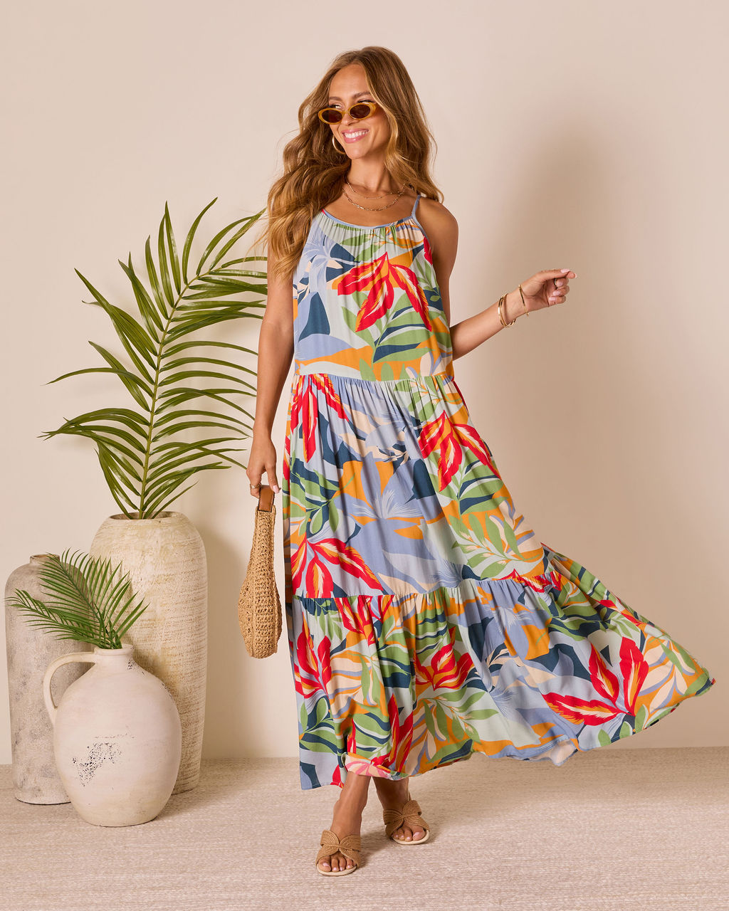 Sunset Breeze Floral Tropics Maxi Dress - Image 6