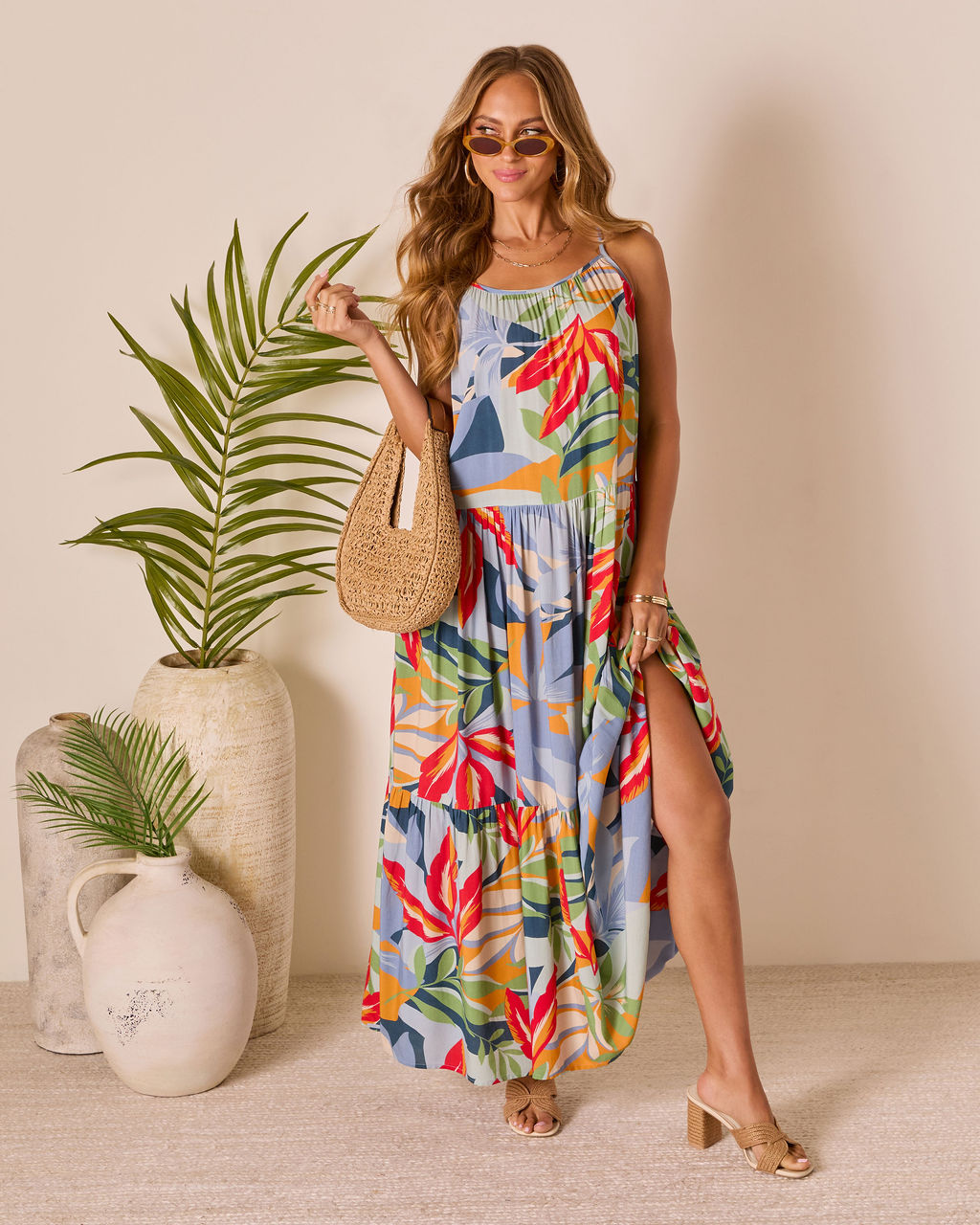 Sunset Breeze Floral Tropics Maxi Dress - Image 5