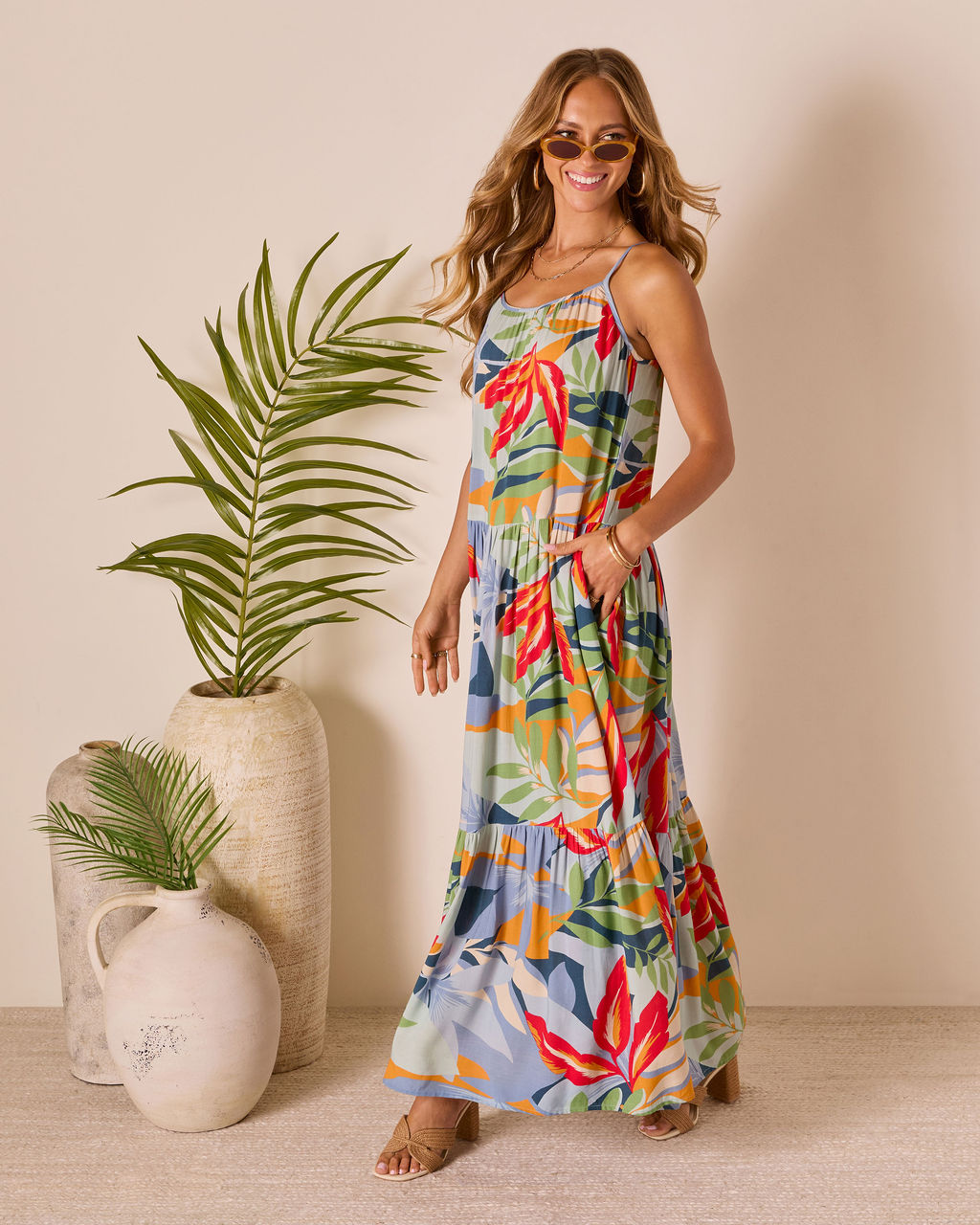 Sunset Breeze Floral Tropics Maxi Dress - Image 3