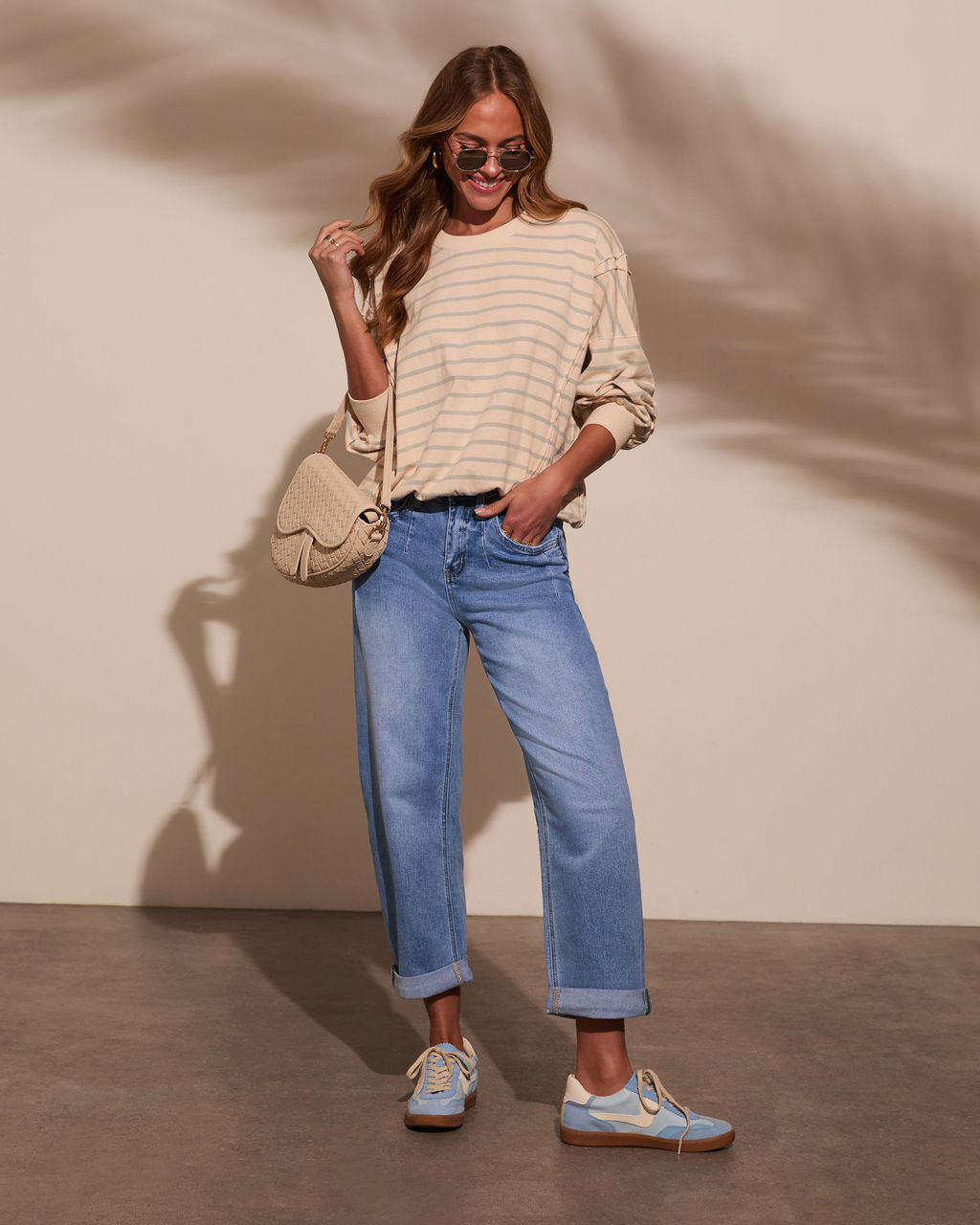 Classic Feel Striped Oversized Sweatshirt - Image 5